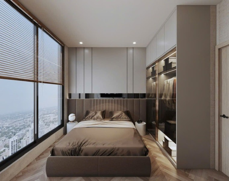 Giường ngủ màu nâu cao cấp