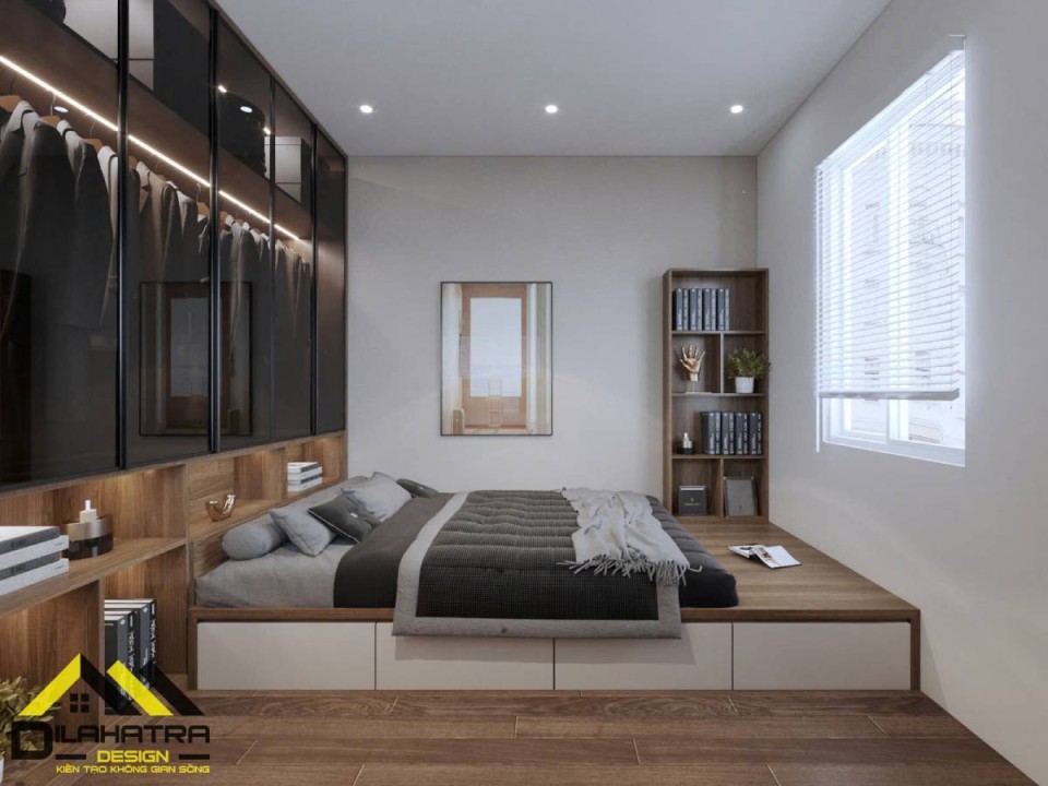 Bộ giường ngủ màu xanh