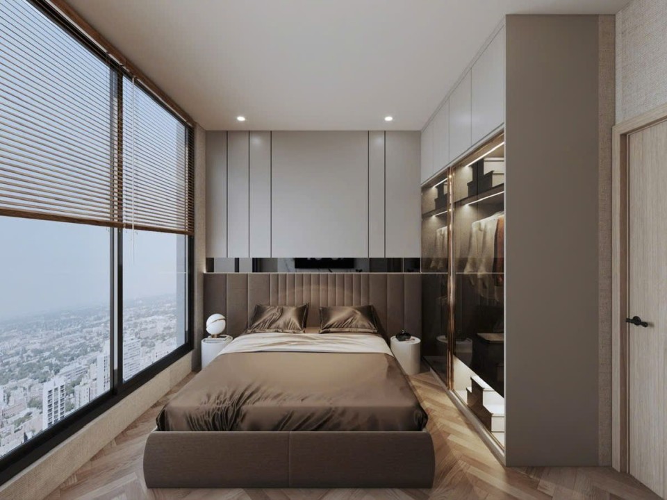 Giường ngủ màu nâu cao cấp