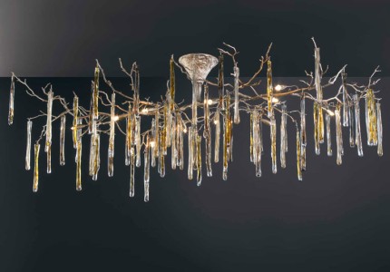 Đèn chùm vàng ánh kim Đèn chùm vàng ánh kim